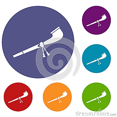 Retro smoking pipe icons set Vector Illustration