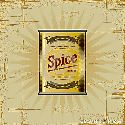 Retro Spice Can Vector Illustration