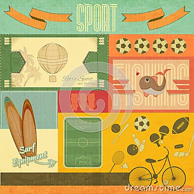 Retro Sport Card Vector Illustration