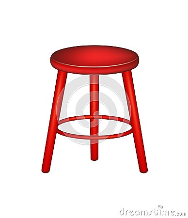 Retro stool in red design Vector Illustration