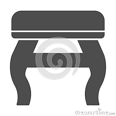 Retro stool solid icon, Furniture concept, retro pouf with legs sign on white background, Wooden chair stool icon in Vector Illustration