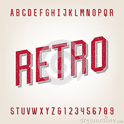 Retro style distressed alphabet vector font. Vector Illustration