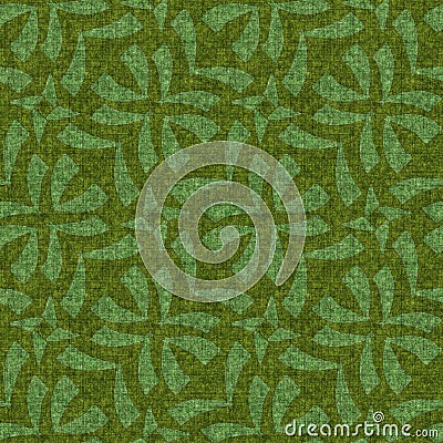 Retro 1960 style green printed pattern in seamless repeat. Vintage mid century forest moss tone on tone for soft Stock Photo