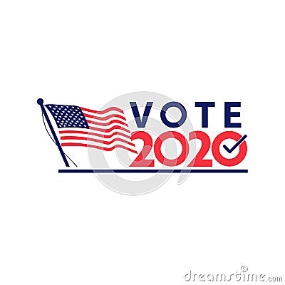 Vote 2020 American Election Retro Vector Illustration