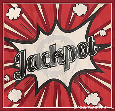 Retro style Jackpot signboard Background. Boom comic book explosion Vector Illustration