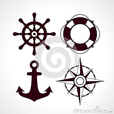 Retro style maritime travel icon Vector Illustration