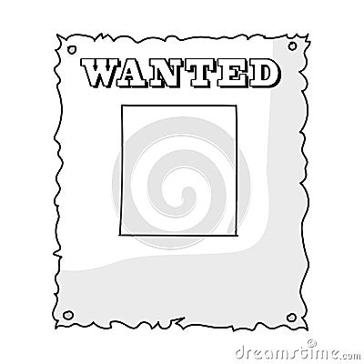 Retro style monochrome wanted poster Vector Illustration