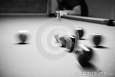 Retro style photo from a billiards balls, Noise added for real Stock Photo