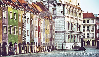 Main Square in the Poznan Old Town, Poland. Stock Photo