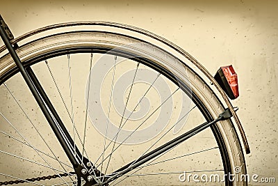 Retro styled image of a bicycle rear wheel Stock Photo