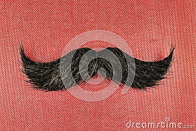 Retro styled image of a black curly moustache Stock Photo