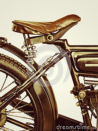 Retro styled image of a motorcycle on a retro background Stock Photo