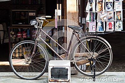 Retro styled image of a nineteenth century bicycle Editorial Stock Photo