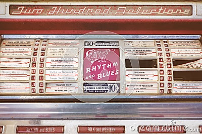 Retro styled image of an old jukebox Editorial Stock Photo