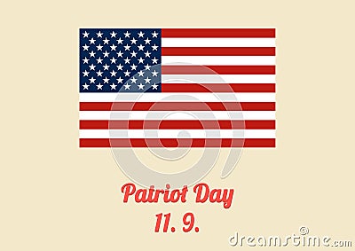 Retro styled Patriot day card Vector Illustration