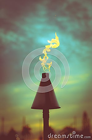 Retro Styled Tiki Torch Stock Photo