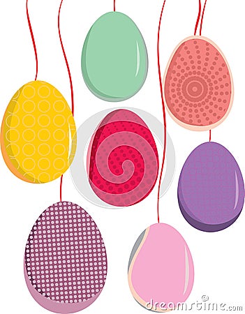 Retro stylized easter eggs Stock Photo