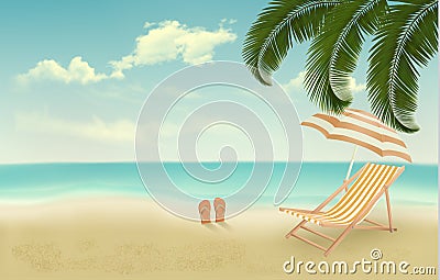 Retro summer vacation background Vector Illustration