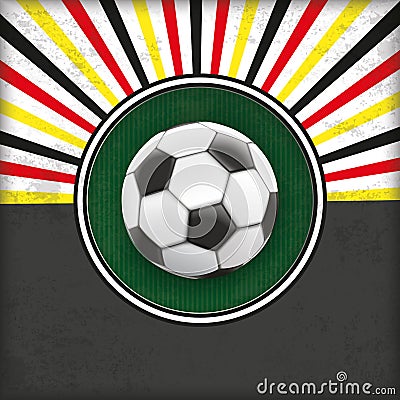 Retro Sun Cover Green Hole Germany Football Vector Illustration