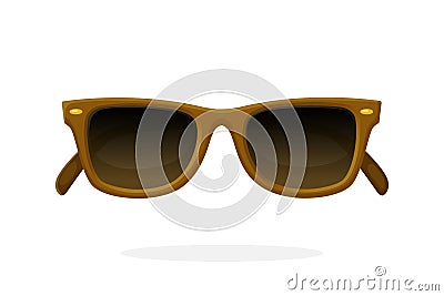 Retro sunglasses with brown horn-rimmed frames Vector Illustration