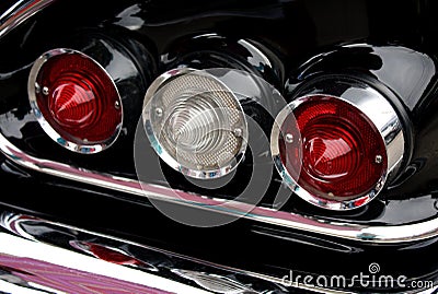 Retro Tail lights on a Vintage Car Stock Photo