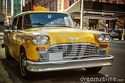 Retro Taxi Cab Stock Photo