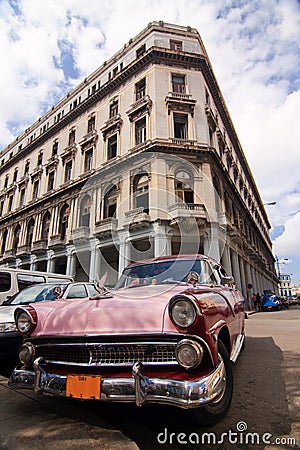 Retro taxi in Havana Stock Photo