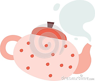 Retro Teapot Utensil Vector Illustration