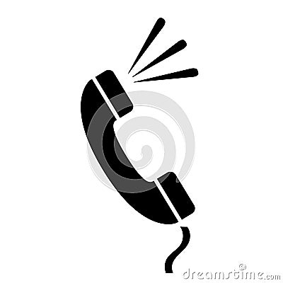 Retro telephone handset vector icon Vector Illustration