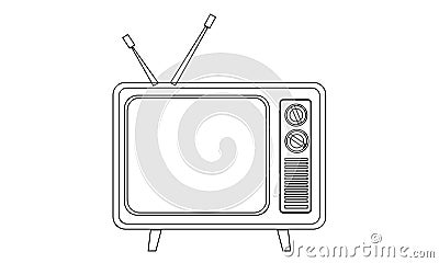 Retro television icon Vector Illustration