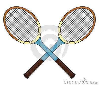 Retro tennis racket Vector Illustration