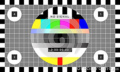 Retro test chip chart pattern that was used for tv calibration Vector Illustration