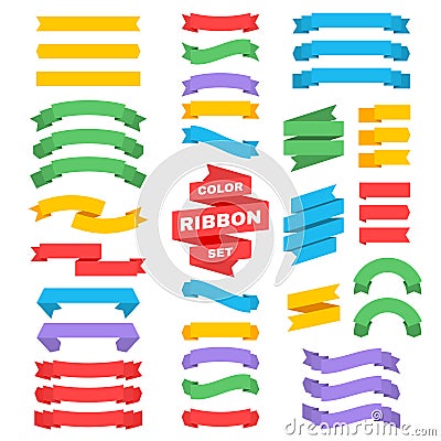 Retro text ribbon banners in flat style. Vector stock Vector Illustration