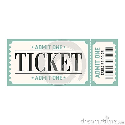 Retro ticket desogn template. Admit one.Ticket for cinema, movie,circus,carnaval,film,festival etc.Vector illustration Vector Illustration