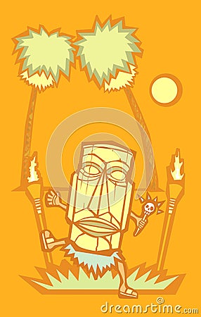 Retro Tiki Witchdoctor #2 Vector Illustration