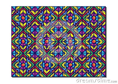 Retro Tiles Pattern Inspired Islamic Geometry multi color. Art of paper folding, Origami. Modern floral texture of geometric Vector Illustration