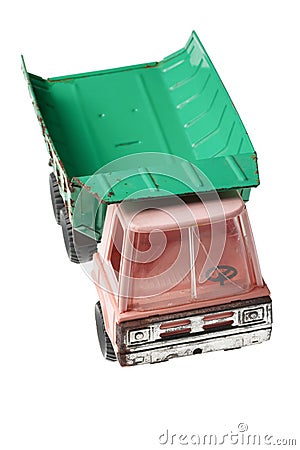 Retro toy dump truck Stock Photo