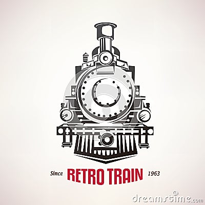 Retro train, vintage vector symbol Vector Illustration