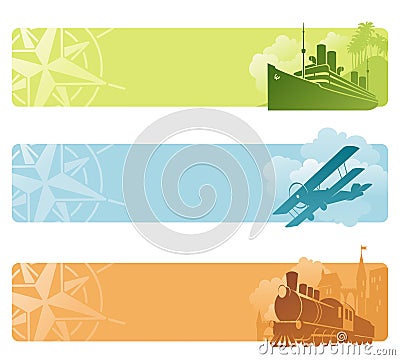 Retro transport banners Vector Illustration