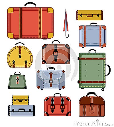 Retro travel bags Vector Illustration