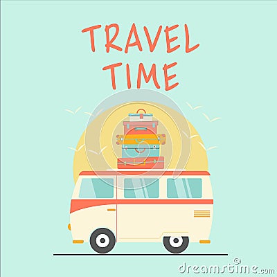 Retro travel time Vector Illustration