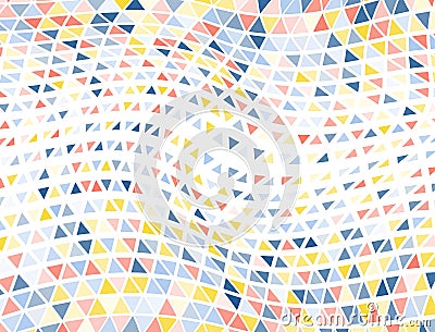 Retro triangles halftone background. Triangular elements transit Vector Illustration