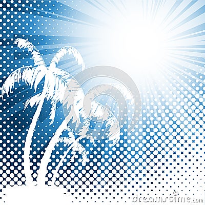 Retro tropical background Vector Illustration