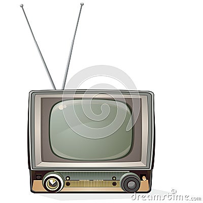 Retro TV with clipping path Stock Photo
