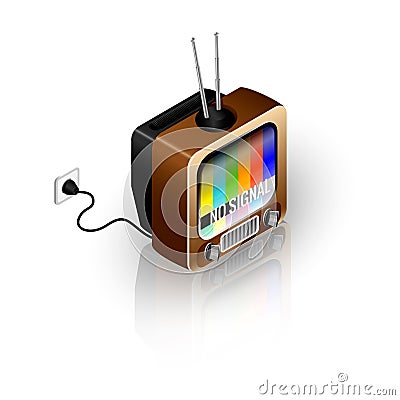 Retro TV icon included in the socket with Vector Illustration