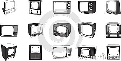 Retro TV sets Vector Illustration