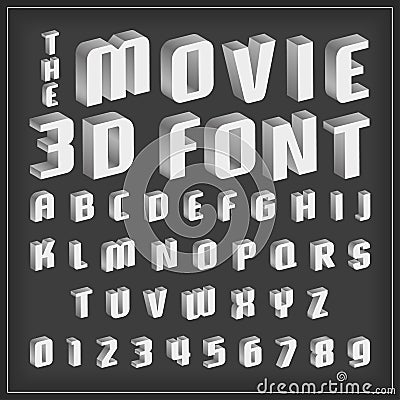 Retro type font, vintage typography with movie style Vector Illustration