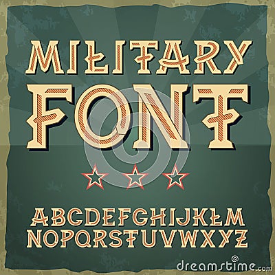Retro type font, vintage typography. Vintage alphabet vector font for labels, titles, posters. 1941-1945. Vector Illustration