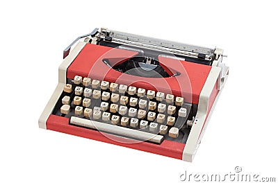Retro typewriter with cyrillic keyboard layout Stock Photo