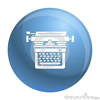 Retro typewriter icon, simple style Vector Illustration